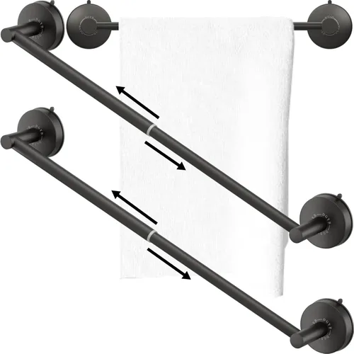 Vista 9 de DGYB Barra de toallas ajustable con ventosa para baño de 14 pulgadas ~ 27 pulgadas, portatoallas de acero inoxidable con acabado de níquel