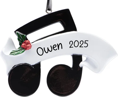 Vista 10 de Adorno de Navidad personalizado de guitarra acústica para instrumento musical 2026 Adorno de guitarra acústica de madera para árbol de Navidad