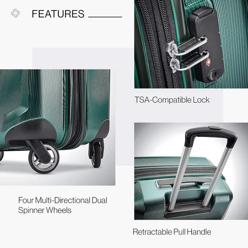 Vista 4 de Samsonite Winfield 3 DLX Hardside - Equipaje expandible con ruedas, Esmeralda), 120754-L413