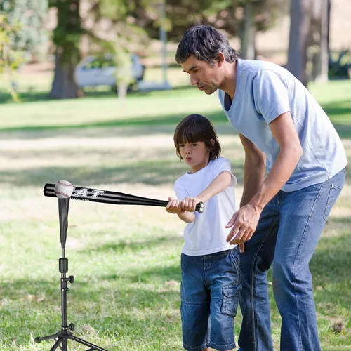 Vista 2 de BaseGoal Batting Tee Baseball Tee,Softball Travel Portable Tee Tripod Stand Rubber Tee for Batting Training Practice with Carrying Bag