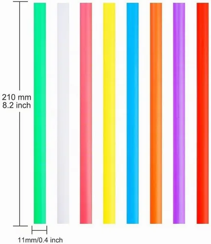 Vista 2 de 100 pajitas grandes para batidos, coloridas y desechables de plástico con boca ancha para batidos de leche (0.43" de diámetro y 8.2" de largo)