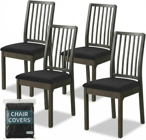 Vista 15 de Deisy Dee Fundas de asiento de terciopelo para sillas de comedor, juego de fundas para sillas de comedor (4, azul bebé)