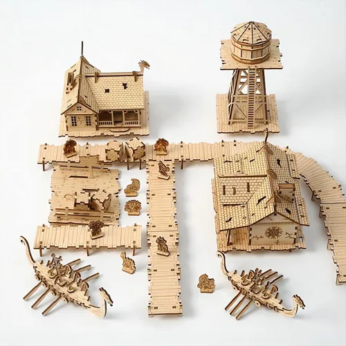 Vista 11 de Rompecabezas de madera 3D Knight Creed: Lost Castle Models, rompecabezas y rompecabezas para Navidad/cumpleaños, regalos para adultos y adolescentes