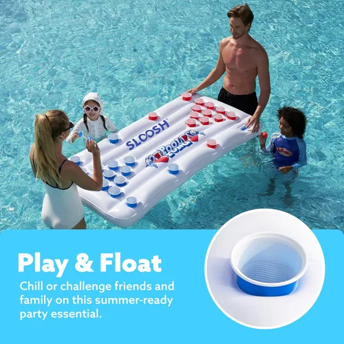 Vista 2 de SLOOSH Juego de juguetes de piscina, juego de lanzamiento de pong, juguetes de agua para adultos y niños, juegos familiares, flotadores inflables