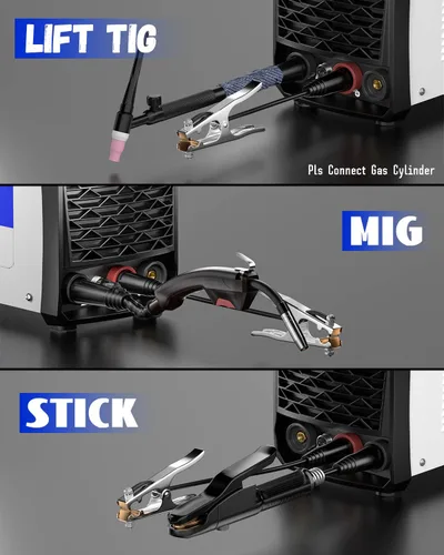 Vista 2 de ANDELI Soldadora 3 en 1,110V/220V Flux Core Welder,MIG Lift TIG MMA Gasless MIG Soldador,Máquina de soldadura portátil de arco palo