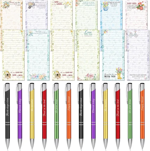 Vista 8 de Geyee 24 Piezas Regalos Cristianos para Mujeres al Por Mayor Regalos de Navidad Mini Blocs de Notas Religiosos y Bolígrafos Premios Regalo Diarios