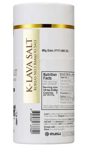 Vista 2 de K-LAVA SALT — Sal de bambú número 1 de Corea: original 9x, cristal, 2.47 onzas