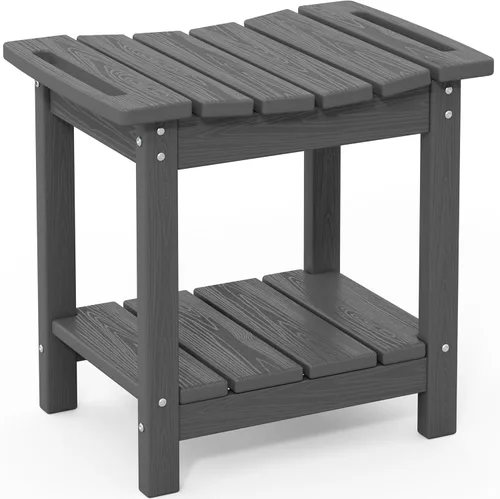 Vista 13 de SERWALL Banco de ducha, taburete de ducha de 18 pulgadas para ducha interior, HDPE, asientos de ducha impermeables para adultos con estante de Negro