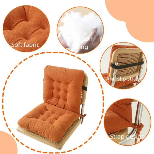 Vista 3 de Cojín de asiento de oficina, almohadilla antideslizante con soporte lumbar, ideal para escritorio, juegos, banco o sentarse en el suelo