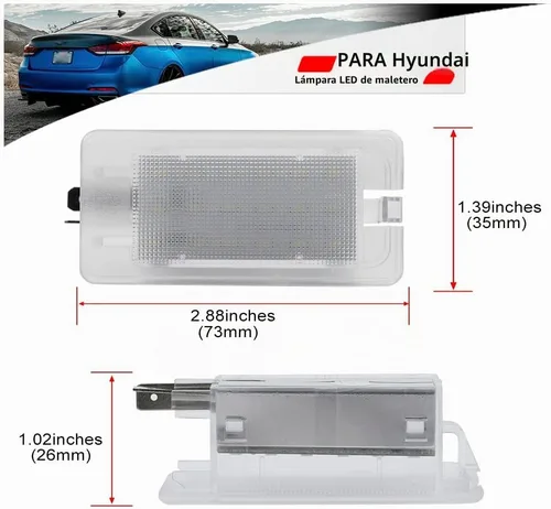 Vista 7 de Repuesto de luz LED para compartimento de equipaje para Hyundai Sonata Elantra Kia Forte Optima K5 6000K 18-SMD blanco maletero interior bombilla OEM