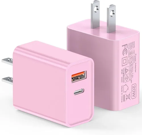 Vista 9 de Cargador de pared USB C de 20 W para iPhone 17/16/15/14/13/13 Mini/13 Pro Max/12/12 Pro/12 Pro Max Cube, paquete de 2 unidades de doble puerto