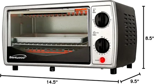 Vista 5 de Horno tostador de acero inoxidable TS-345B de 4 rebanadas, negro; funciones de tostar, hornear y asar; temperatura ajustable de hasta 465 F; apagado