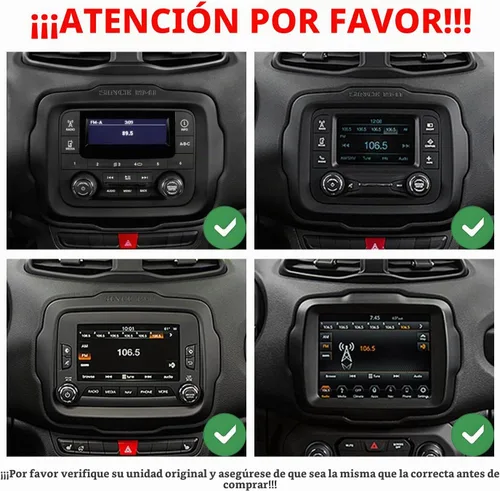 Vista 2 de Para Jeep Renegade 2015-2023 Car CarPlay Android Navegación Automática Estéreo GPS Radio Reverse Cámara Pantalla 9 "IPS Pantalla Táctil Headunit