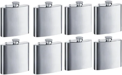 Vista 13 de Gifts Infinity - Petaca de acero inoxidable de 8 onzas, personalizable para padrino de bodas y dama de honor, grabada, Plateado