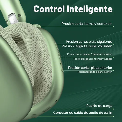 Vista 6 de Wentronic Y01 - Auriculares inalámbricos con cancelación de ruido Bluetooth 5.3 sobre la oreja con micrófono, audio de alta resolución, 48 horas