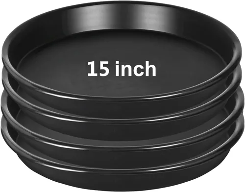 Vista 7 de Paquete de 8 Platillos de Plástico para Plantas de 10 Pulgadas 12 Pulgadas 14 Pulgadas 15 Pulgadas Bandejas de Goteo Platillos para Plantas