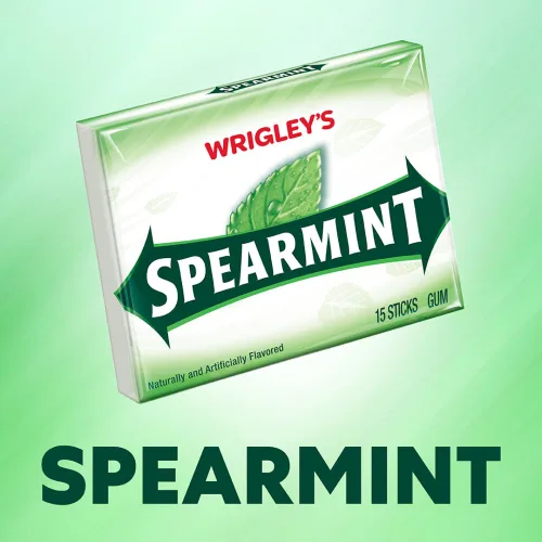 Vista 3 de Spearmint WRIGLEY'S - Goma de mascar, 15 unidades (paquete de 10)