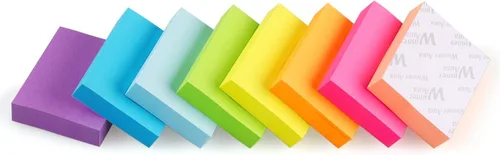 Vista 4 de Winner Aura Sticky Notes - Almohadillas autoadhesivas de colores brillantes de 1.5 x 2 pulgadas, 8 blocs por paquete, 100 hojas/bloc, total de 800