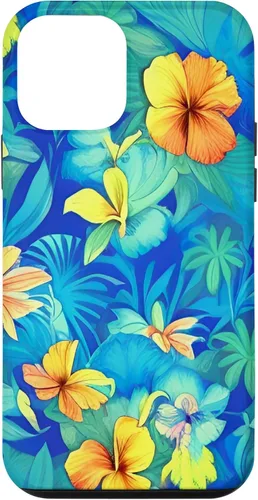 Vista 12 de Funda estética para iPhone 15 con flores de hibisco floral hawaiano tropicales