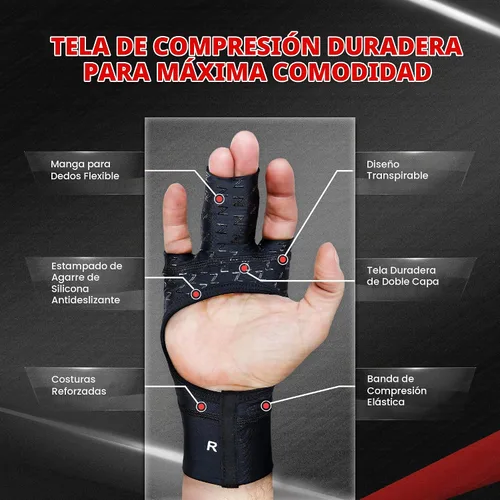 Vista 4 de Grappz Guantes de compresión para el dedo medio, alternativa a férula