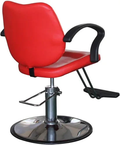 Vista 6 de Funnylife - Silla de peluquería con base redonda roja, bomba hidráulica, equipo de belleza