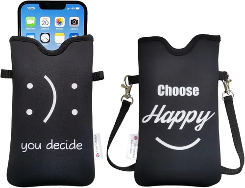 Vista 13 de Tainada Funda Estuche Bolsa de Neopreno para Teléfono para Hombres y Mujeres con Correa Cruzada/Cordón para el Cuello para iPhone 17/16/15 Pro Max