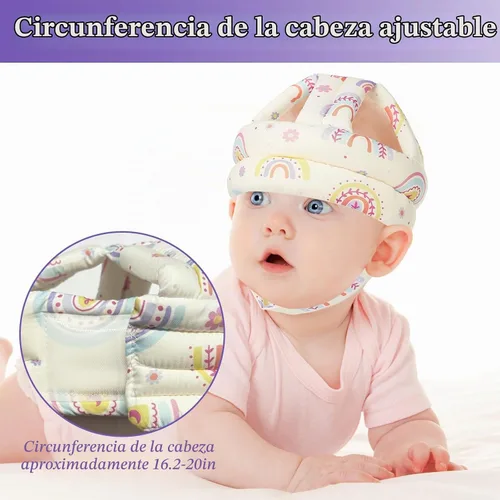 Vista 2 de Protector de Cabeza para Bebé Casco de Seguridad Ajustable para Niños Pequeños, Cojín Protector para la Cabeza Anticolisión con Cierre de Gancho
