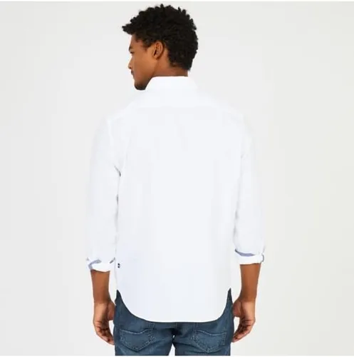 Vista 3 de Nautica - Camisa clásica para hombre, manga larga, con botones y elástica