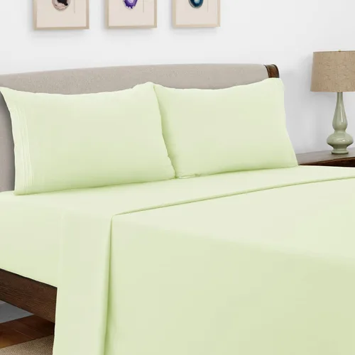 Vista 232 de LUX Décor - Juego de sábanas Twin de microfibra ultrasuave de 3 piezas con sábana encimera, sábana bajera de 16 pulgadas de profundidad y funda