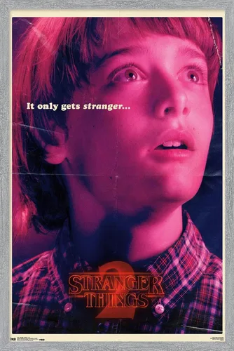 Vista 13 de Netflix Stranger Things: Season 2 - Póster de pared de Will Wall, 22.4 pulgadas de largo x 14.7 pulgadas, versión enmarcada de madera de granero