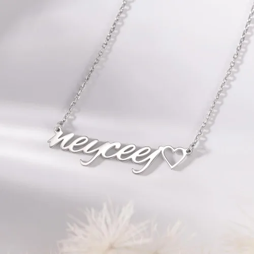 Vista 3 de Collar personalizado con nombre, collares de plata de ley personalizados para mujer, collares con nombre personalizado, colgante, joyería regalos