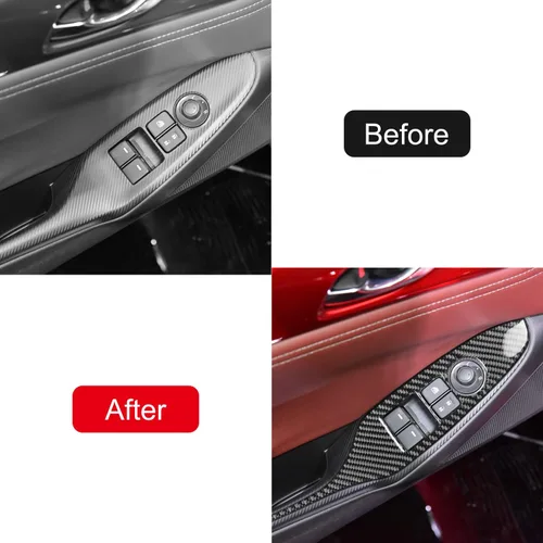 Vista 5 de ITrims Accesorios de automóvil para Mazda ND MX-5 Miata 2016-2022 Cubierta del botón del interruptor de ventana de la puerta del automóvil