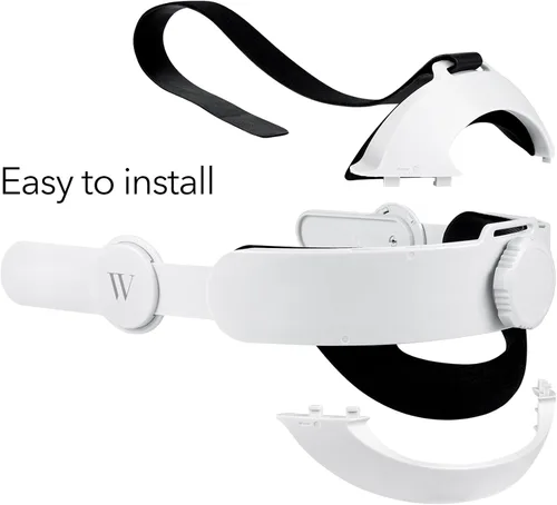 Vista 3 de Wasserstein Adjustable Head Strap Compatible with MetaOculus Quest 2 - Increased Support and Reduced Head Pressure with Sweat-Proof Cushion Pad