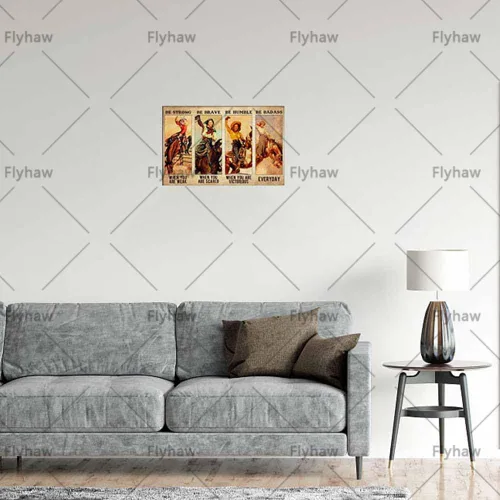 Vista 7 de Flyhaw Póster vintage con texto en inglés "Cowgirl Rodeo Be Badass Everyday - Cartel de hojalata para niñas, caballos, estilo vintage, metal, pub