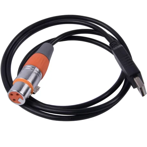 Vista 2 de Adaptador de interfaz USB a DMX LED DMX512 para computadora de estudio, PC, controlador de iluminación de escenario, atenuador FT232RL RS485 3PIN