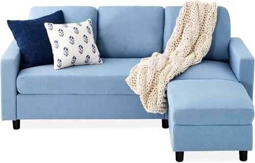 Vista 11 de Best Choice Products Sofá biplaza moderno para sala de estar, sillón reclinable de pana, funda extraíble, cojines de resorte, marco de madera