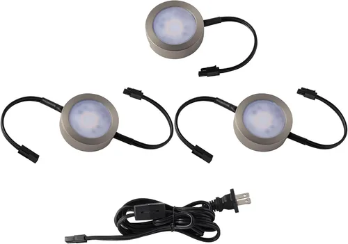Vista 6 de WAC Lighting, Luz de disco LED individual con cable de plomo de 6 pulgadas 3-CCT seleccionable 2700K-3000K-3500K Voltaje de línea en blanco
