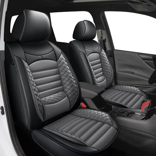 Vista 17 de 2 Fundas de Asiento Delantero Compatibles con Honda HRV Sport, LX, EX, EX-L, Touring 2016-2025 - Fundas de Asiento de Cuero Impermeables y #014 Beige