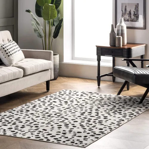 Vista 15 de Nuloom Annette Baby Pink/Ivory, 2 pies 8 pulgadas x 8 pies, estampado de leopardo, suave y acogedor, alto tráfico, resistente a las manchas, fácil