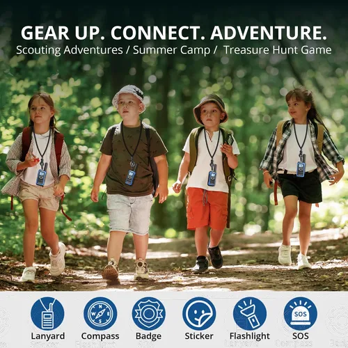 Vista 3 de Radioddity FS-T8 Walkie Talkies para adultos y niños recargables, radio bidireccional sin licencia FRS de largo alcance con llamadas grupales, VOX