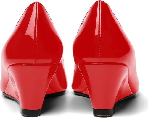 Vista 4 de NUMALEO Zapatos de tacón bajo de cuña sólida para mujer, con puntera puntiaguda, de 2 pulgadas