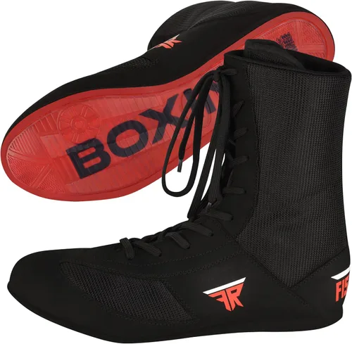 Vista 4 de FISTRAGE - Zapatos de cuero para Kick Boxing Fighting Sports Master Training Mesh Unisex Pro Hombres y Jóvenes Botas Genuinas Peso Ligero Zapatos