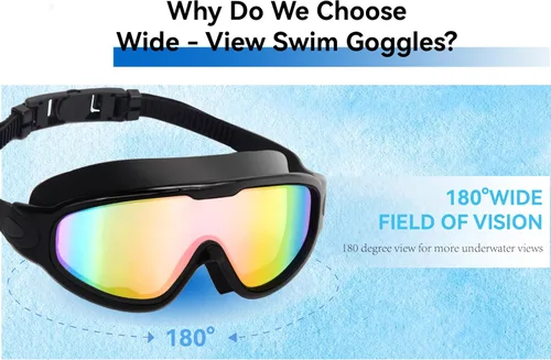 Vista 4 de Napzy Paquete de 2 gafas de natación para adultos, gafas de natación antivaho con cómodo sello de silicona para hombres y mujeres entrenamiento