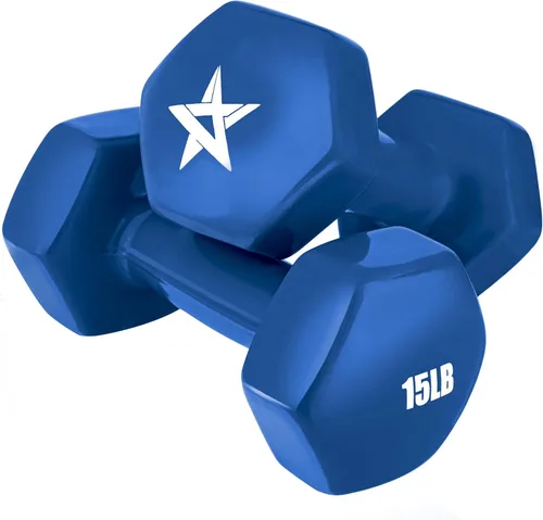 Vista 8 de Yes4All Mancuernas Hexagonales de Vinilo - Juego de 2 Mancuernas para Gimnasio en Casa y Entrenamiento de Fuerza (Opciones de Peso de 2-15 libras)