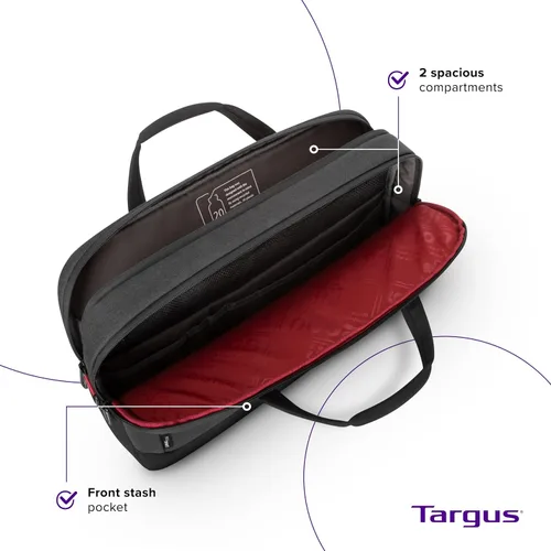 Vista 4 de Targus Maletín EcoSmart Cypress para el 40 aniversario, se adapta a portátiles de hasta 15.6 pulgadas, mochila ecológica hecha de 21 botellas de PET