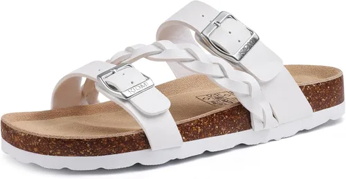 Vista 13 de KIDMI Sandalias con plantilla de corcho para mujer con soporte de arco, cómodas sandalias deslizantes con hebilla ajustable para el verano