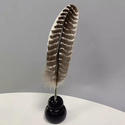 Vista 2 de OPENDGO Bolígrafo de plumas con tallo de metal, pluma vintage refinada plateada para amantes de la escritura escolar 1 bolígrafo de plumas de búho