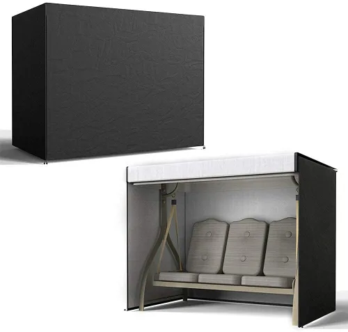 Vista 7 de Funda para columpio de exterior, impermeable 420D, resistente al agua, para columpio de 3 plazas, 87 x 49 x 67 pulgadas, protector resistente a