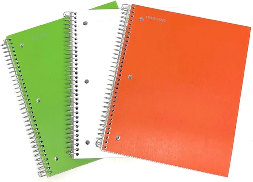 Vista 28 de Mintra Office Cuaderno con espiral duradero, 3 materias, azul pervinca (Arctic Ice), amarillo claro (Sun Yellow) y rosado claro (Spring Pink)