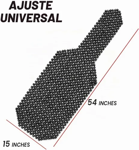 Vista 3 de Zento Deals cojín para asiento, con cuentas de madera, 5/8 pulgadas de grosor, negro